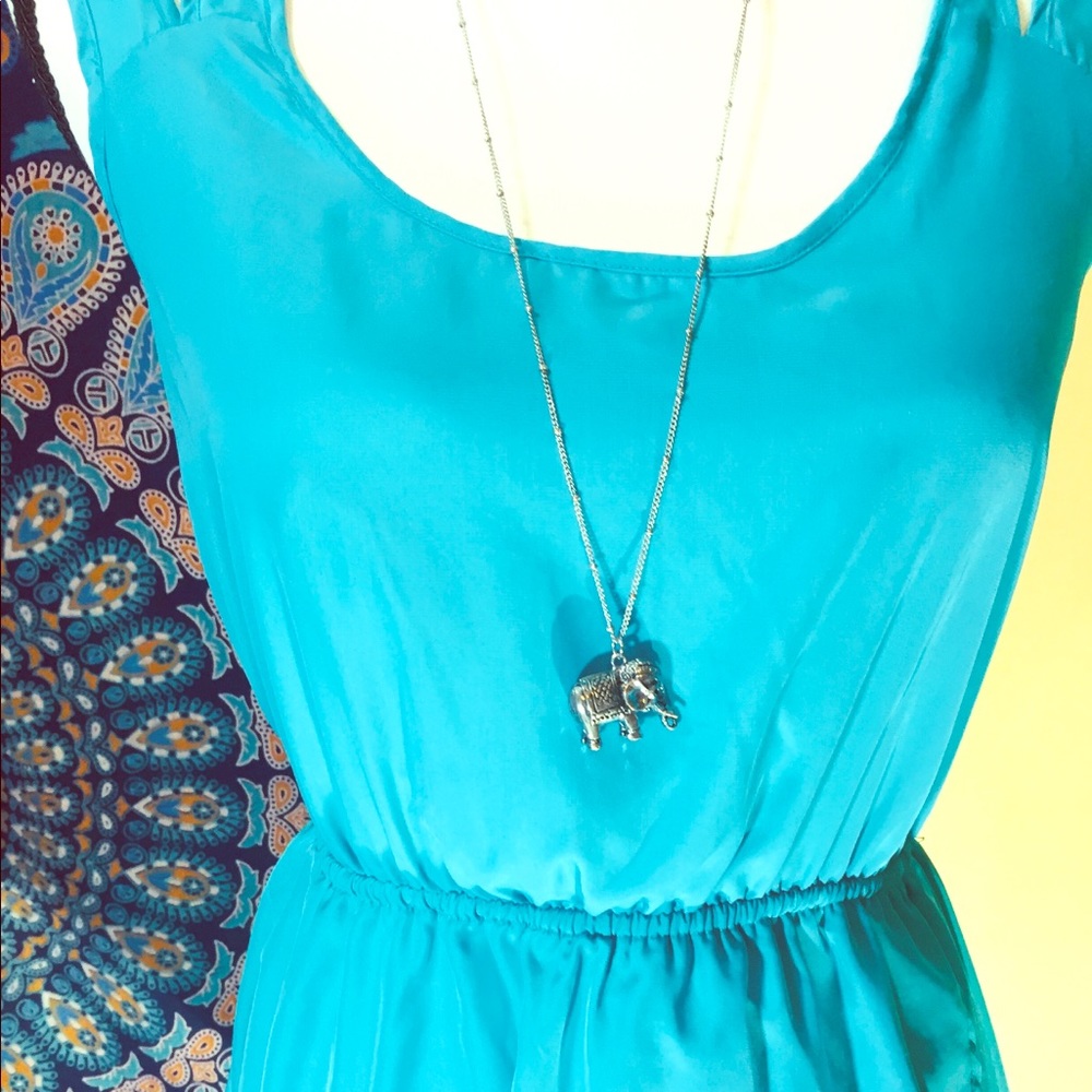 Teal blue dress Sz small silky soft ❤️ - Picture 2 of 7